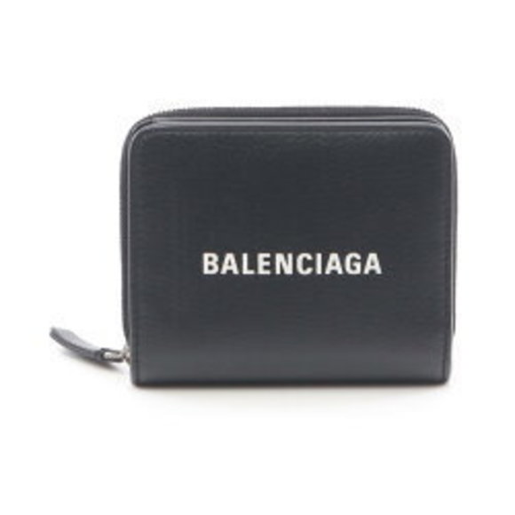 BALENCIAGA Billfold Bifold Wallet Leather Black - Picture 1 of 8